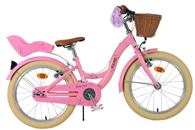 Volare Blossom Kinderfiets - Meisjes - 18 inch - Roze - Twee handremmen - Afbeelding 1